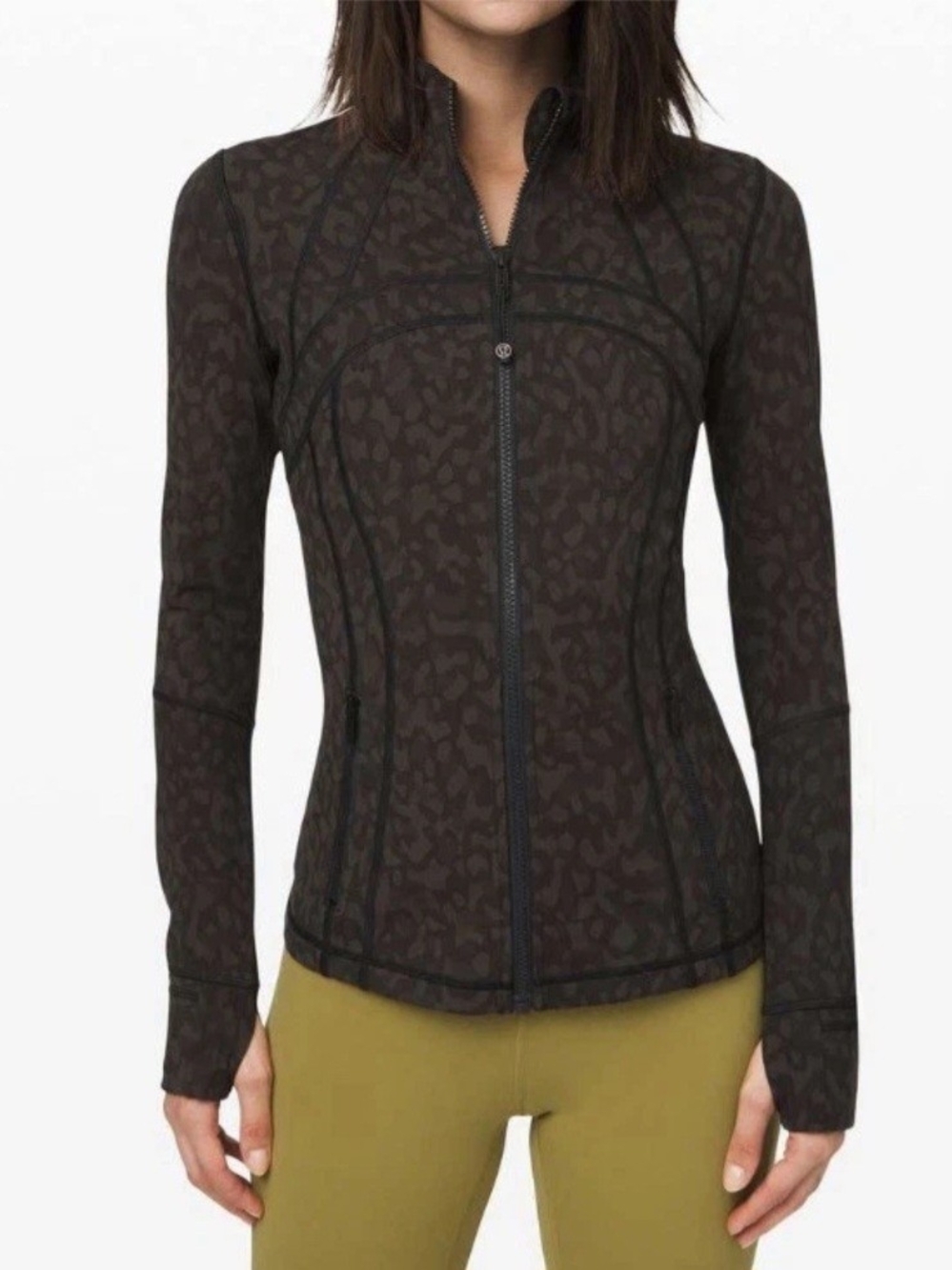 LULULEMON sz 10 DEFINE JACKET FORMATION CAMO Leopard EVERGREEN LUXTREME